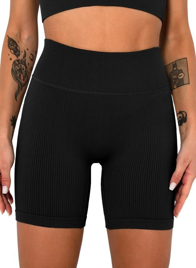 Mei Stylish High Waist Seamless Sports Shorts Tummy Control Workout Yoga Sports Stretchable Tight Shorts - Image 1