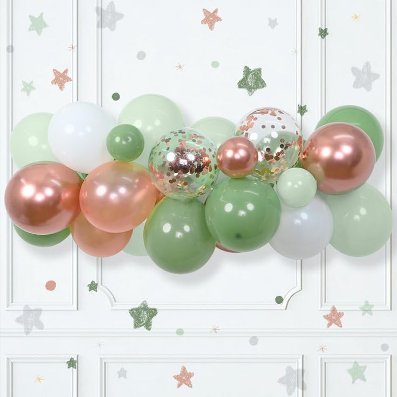 Togvu Sage Green Dusty Pink Balloon, 60 Packs 12 Inch Olive Green Retro Pink Balloon, Baby in Bloom Balloons for Girls Women Baby Shower Birthday Floral Fairy Party Woodland Party Decorations - Image 3
