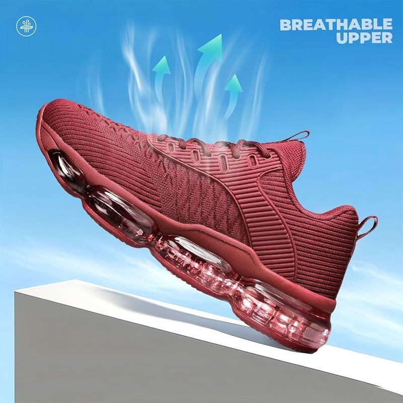 Luogoks Womens Walking Running Shoes Air Cushion Basketball Sneakers Fashion Tennis Breathable Sport Gym Fitness Cross Trainers Shoes - Image 5