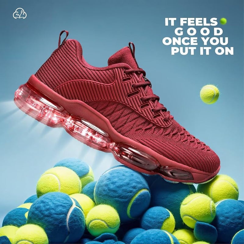 Luogoks Womens Walking Running Shoes Air Cushion Basketball Sneakers Fashion Tennis Breathable Sport Gym Fitness Cross Trainers Shoes - Image 4