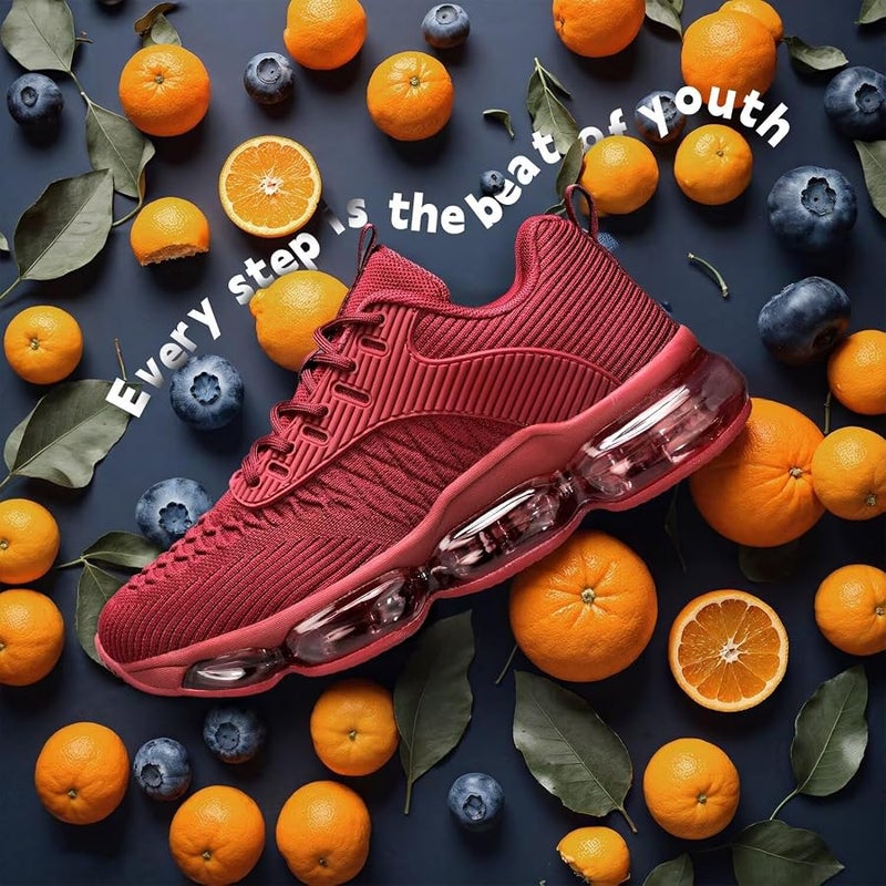 Luogoks Womens Walking Running Shoes Air Cushion Basketball Sneakers Fashion Tennis Breathable Sport Gym Fitness Cross Trainers Shoes - Image 3