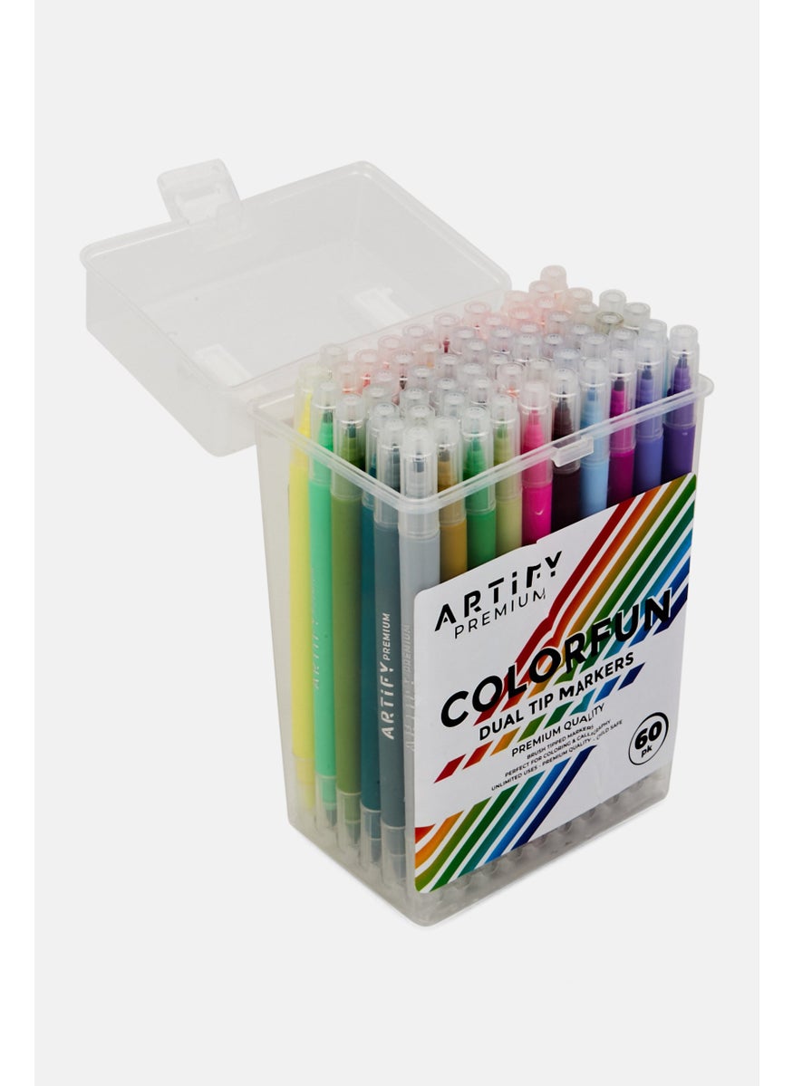 Artify 60 Colorfun Dual Tip Markers, White Combo  - Image 3