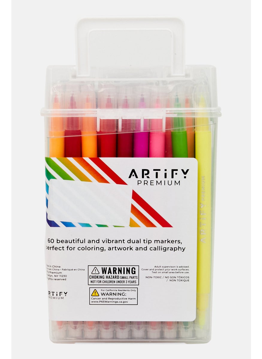 Artify 60 Colorfun Dual Tip Markers, White Combo  - Image 2