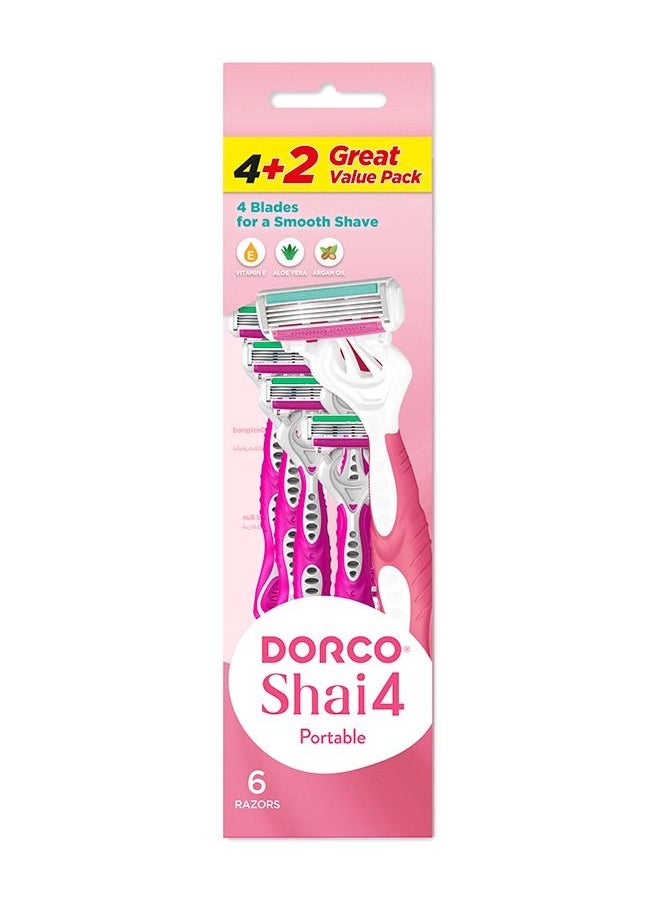 DORCO Shai4 Women Disposable Razor 4+2  - Image 1