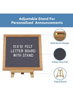 flybold Felt Letter Board - Baby Announcement Sign Board - Message Board With 340 Letters Numbers Sign Adjustable Tripod Stand - Announcement Board For Birth - Small Word Grey 10X10 Inch (Wall Mount)  - Image 5