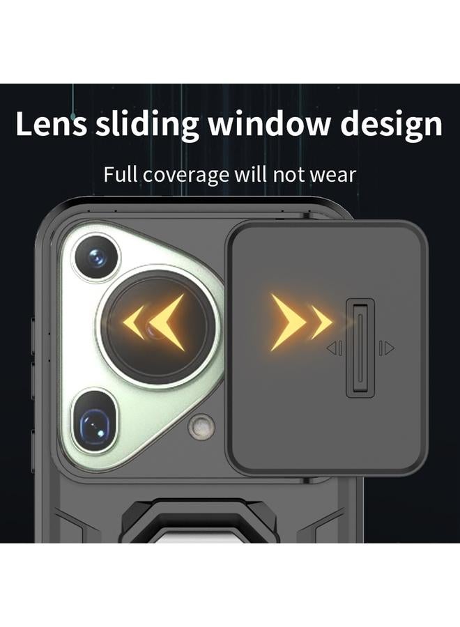 S-TOP Case For Huawei Pura 70 Ultra Sliding Camshield TPU + PC Shockproof Phone Case with Holder - Image 4