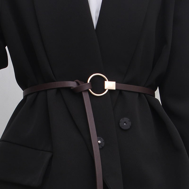 Womens Simple Belt for Dresses, Coats, Shirts A135 Coffee