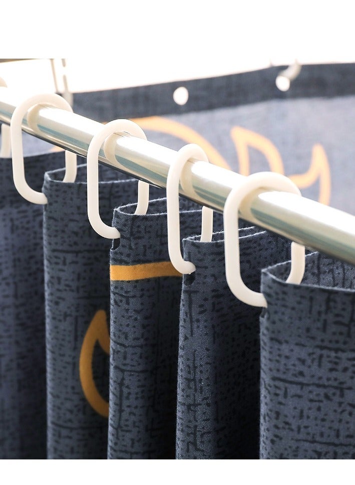 Bluejw Bed Canopy Tents Curtain Blackout Single Bed Tent Student Shading Cloth Canopy Dormitory Mosquito Net Sleep Privacy Protection with Frame for Children Bedroom Dark Black with Cartoon Star Pattern - Image 5