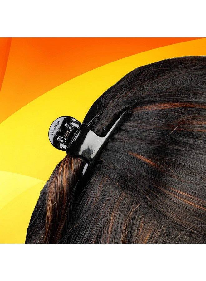 BIRDWARE Medium Size Butterfly Hair Clips For Women Black Color Imported Acrylic Material Stone (Pack of 3 Pc, Multi Colour) | Hair Clutchers for girl (Silver-Gold) - Image 4