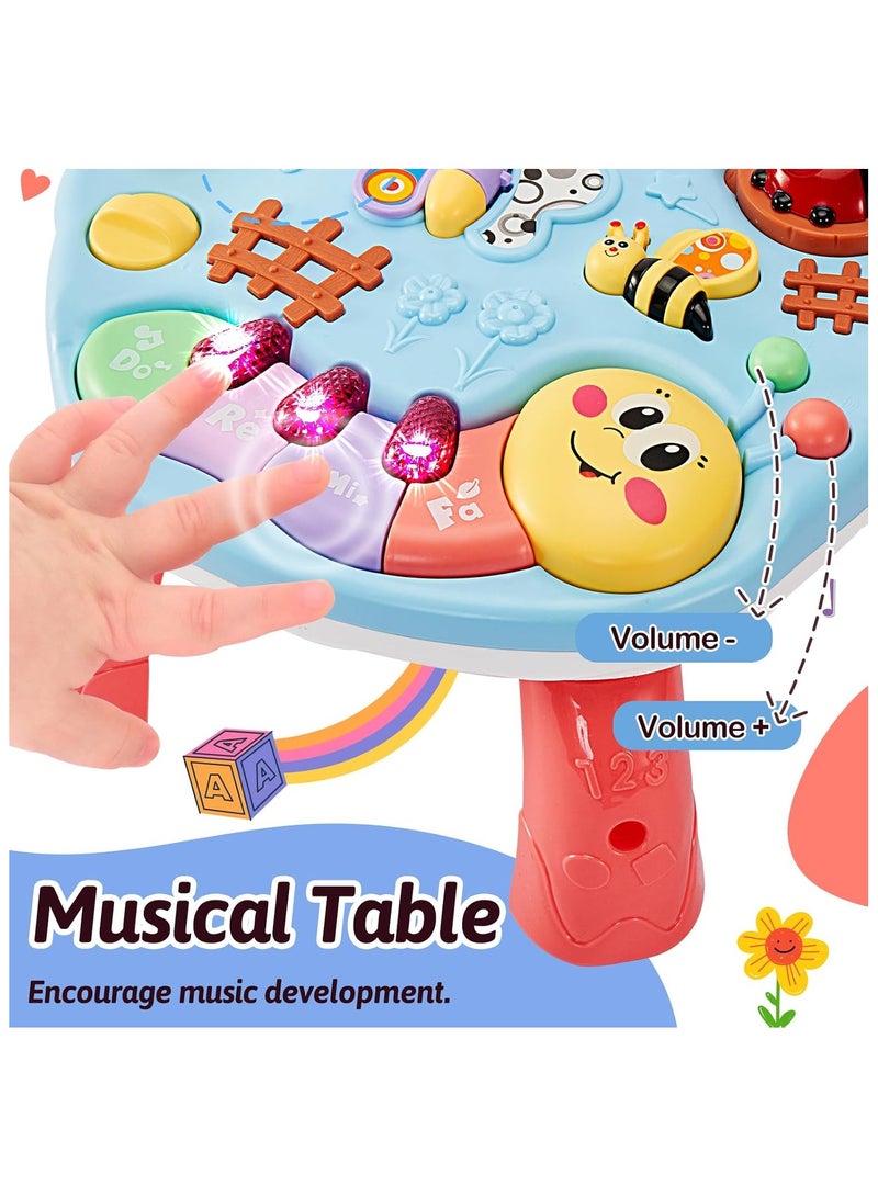 عام لوحة نشاطات الموسيقى للأطفال، لعبة الطفل من عمر سنة بمكونات موسيقية وإضائة، لوحة العبة للأطفال تحتوي على موسيقى، هديّة للطفل في عمر 18 شهرًا إلى 2 سنوات، مناسبة للبنات والأولاد. - Image 3