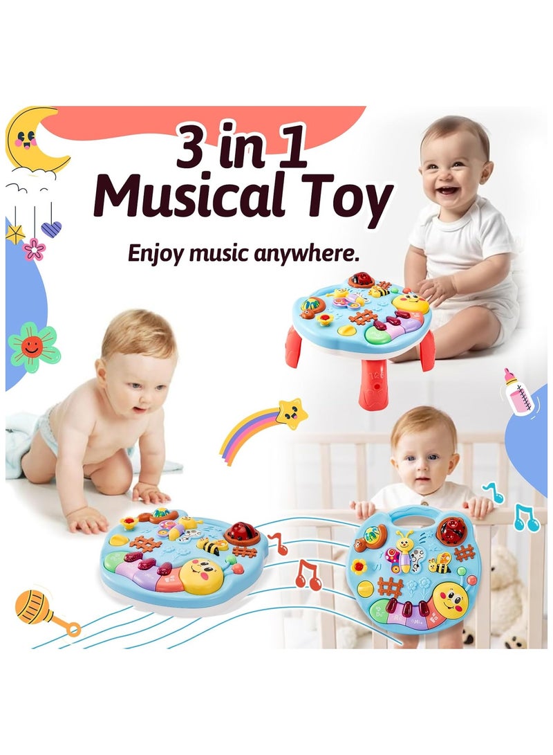 عام لوحة نشاطات الموسيقى للأطفال، لعبة الطفل من عمر سنة بمكونات موسيقية وإضائة، لوحة العبة للأطفال تحتوي على موسيقى، هديّة للطفل في عمر 18 شهرًا إلى 2 سنوات، مناسبة للبنات والأولاد. - Image 4