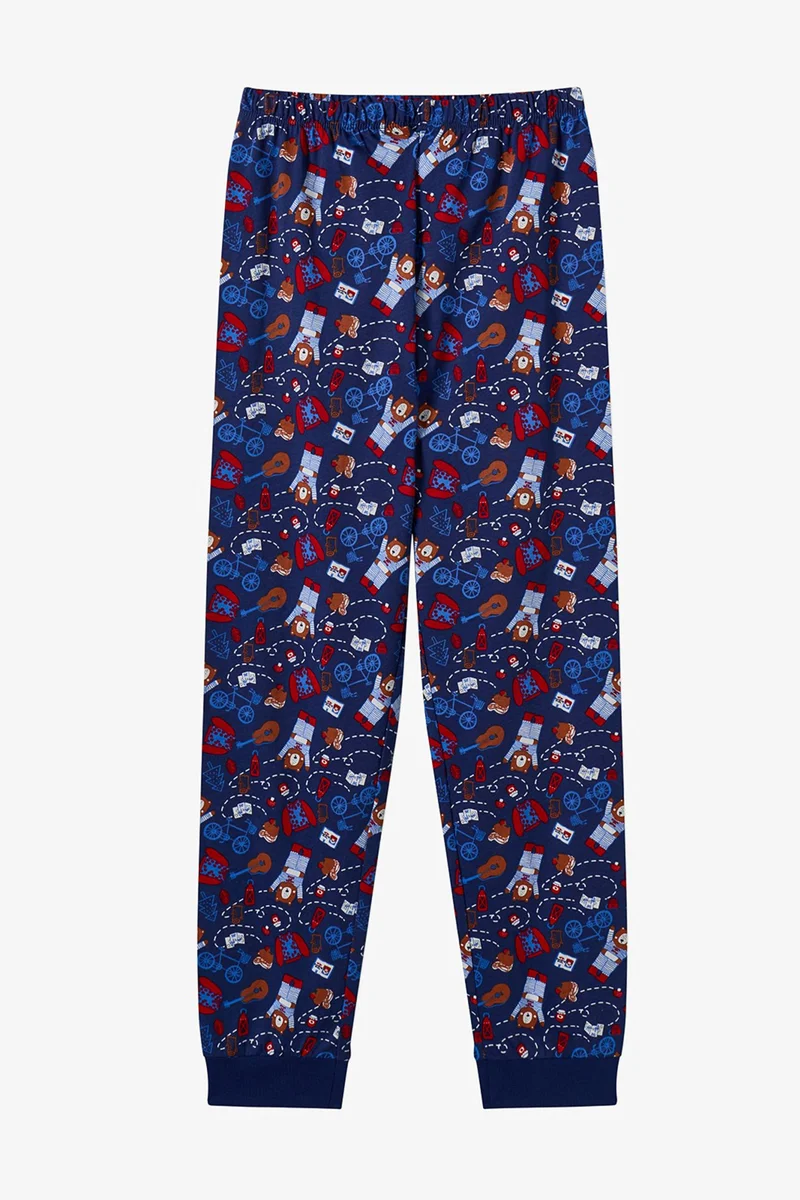 Penti Multicolor PENTI Boys' Style Repeat Cotton Long Sleeve Pajama Set for Men | Best Price UAE