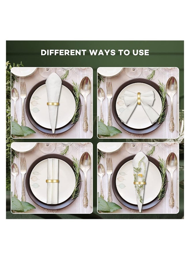 10 قطع حلقات مناديل من الفولاذ المقاوم للصدأ باللون الذهبي، تصميم نصف دائري عصري لحوامل إعداد الطاولة، للمطبخ، حفلات العشاء، والأعراس - Image 2