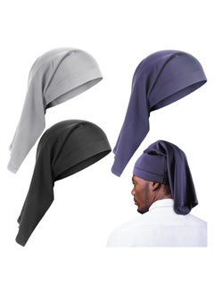 3Pcs Dreadlock Cap Long Hair Dreads Head Wrap Satin Lined Dread Loc Cap Long Braid Cap Elastic Dreadlock Tube Sock for Full Cover Hair Stocking Night Hair Accessories Sleep Bonnet