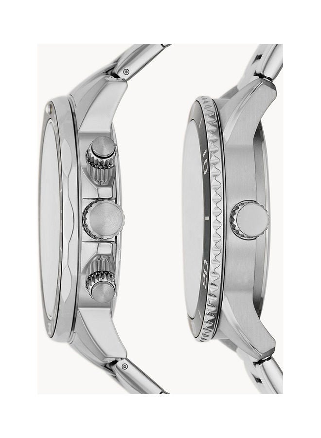 FOSSIL Unisex Analog Round Shape Stainless Steel Watch Set BQ2753SET 45 mm - Image 3
