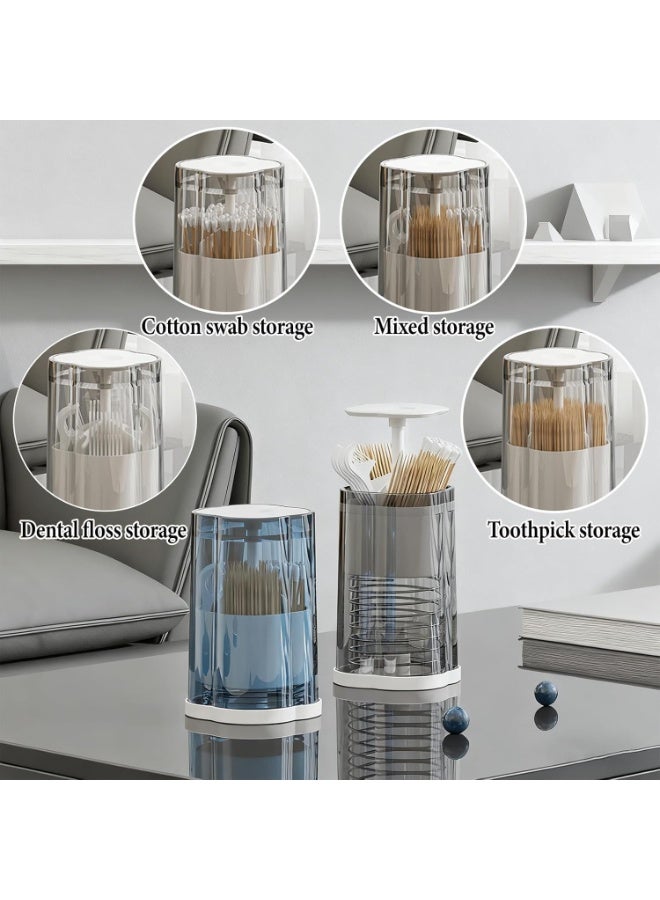 SYOSI 2Pcs Toothpick Dispenser, Floss Pick and Cotton Swab Holder Container, Modern Bathroom and Kitchen Organizer for Teeth Cleaning, Dental Care, Home Desk Decoration - Image 4
