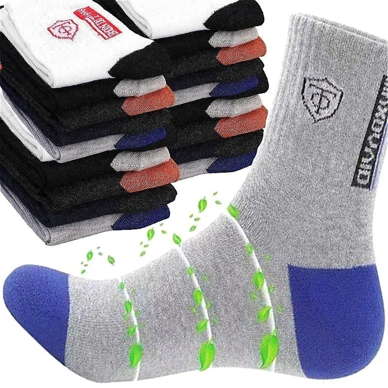 Bondit 5 pairs Sports Stockings Business Sox Sweat Absorption Anti-odor Breathable Bamboo Fiber Men Socks Durable Sweat Absorption Deodorant - Image 1