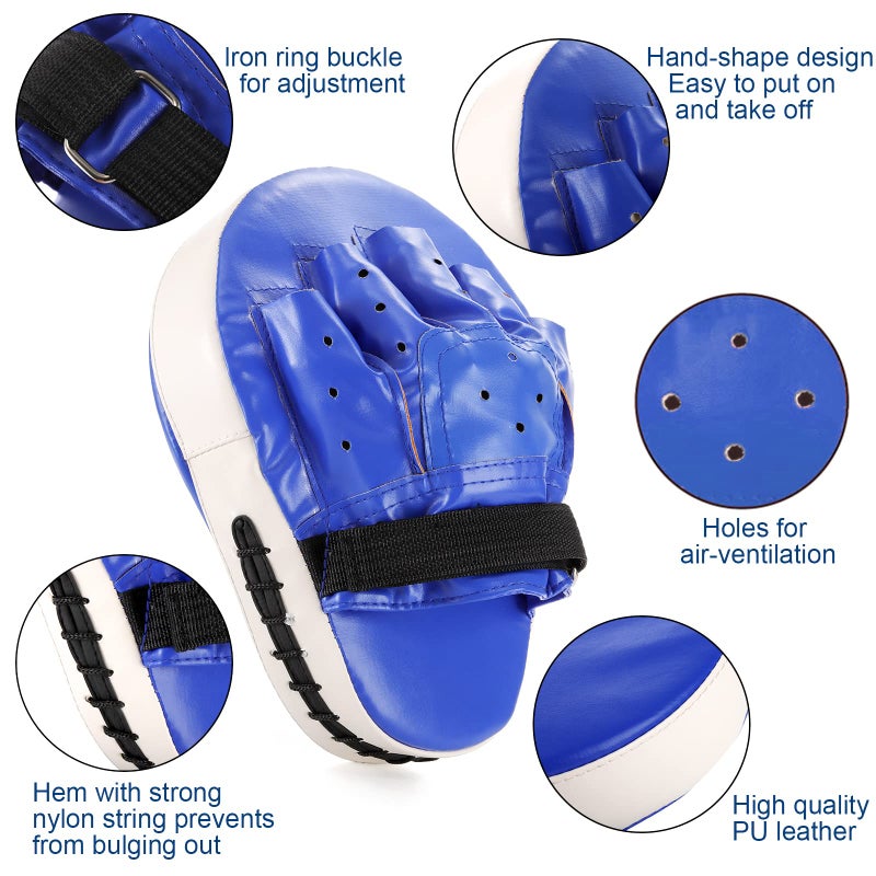 WUWEOT 2-in-1 Punching Mitts Kick Pack Set, Boxing Mitts Focus Pads and Taewondo Kick Pad, Thai Pads Karate Kick Pads, Martial Arts MMA Punching Mitts Kicking Boxing Shield Training for Men Women Gym - Image 3