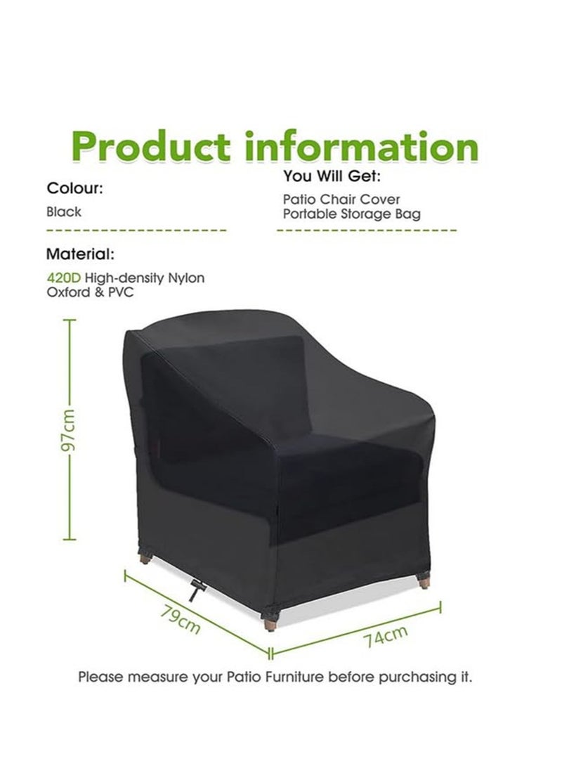 420D Heavy Duty Oxford Waterproof Patio Furniture Covers Outdoor Chair Covers UV All Weather Protection Patio Chair Cover for Backyard Garden Balcony 97x79x74cm - Image 5