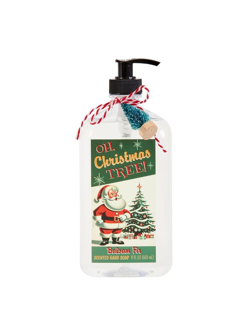 San Francisco Soap Company - San Francisco Soap Company Mid Century Santa Hand Soap (17 Fl oz) | Balsam Fir | Dye-Free Hand Soap | Perfect Holiday Gift | Unisex - Image 1