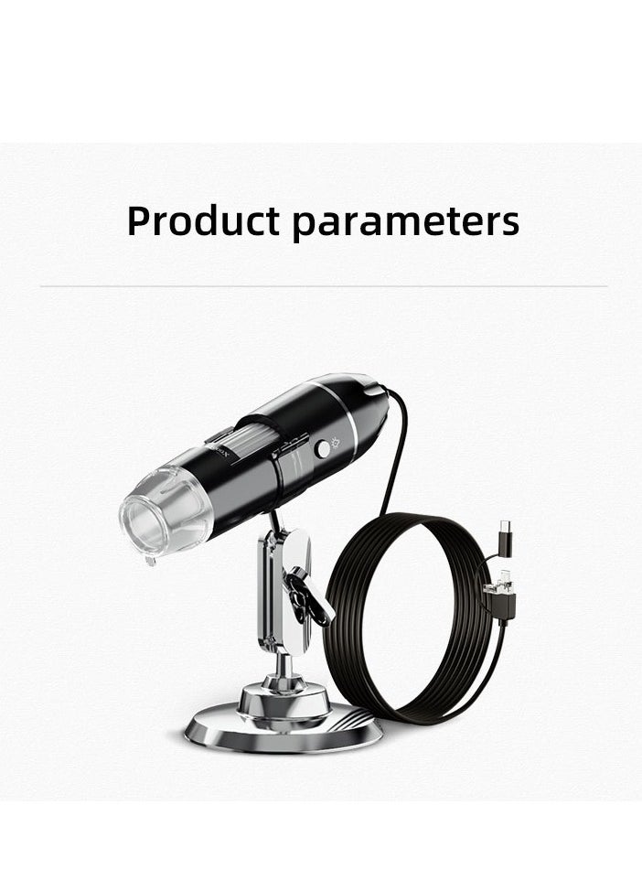 Three In One USB High Definition Digital Microscope , Digital Handheld 500X-1000X 1600X Magnification Endoscope With Mini Video Camera LED Lights