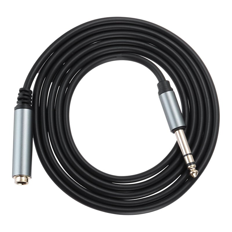QUARKZMAN 6.35mm 1/4'' TRS Male to Female 6 Feet Stereo Audio Cable Patch Cord HiFi Auxiliary Extension Cable 1/4 Inch TRS Headphone Guitar for Phone Speaker, Black - Image 1