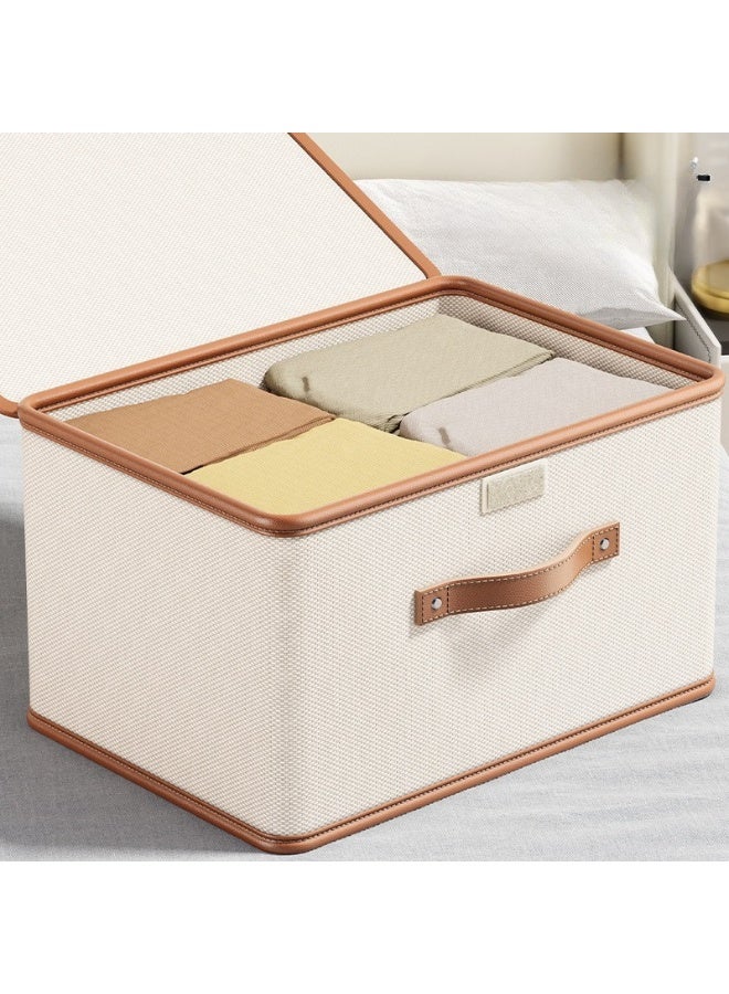 Clothing storage box [54L], large capacity clothing storage box, foldable household storage box with lid, foldable wardrobe storage box, for blankets, pants, shirts, books, toys. - Image 3