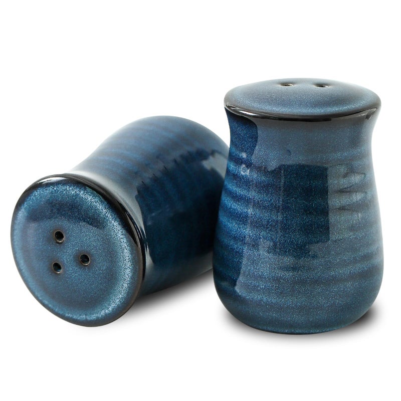 glowworm Blue Salt and Pepper Shakers Set, Ceramic Salt and Pepper Shakers, Farmhouse Kitchen Decor for Home Restaurants, Spice Shaker for Cooking Baking BBQ - Image 1