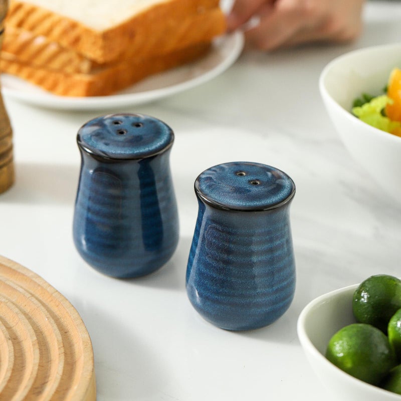 glowworm Blue Salt and Pepper Shakers Set, Ceramic Salt and Pepper Shakers, Farmhouse Kitchen Decor for Home Restaurants, Spice Shaker for Cooking Baking BBQ - Image 5