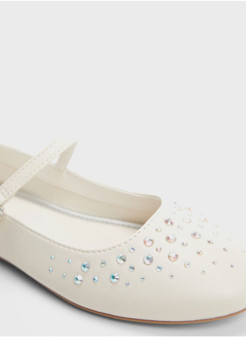 MANGO - Kids Embellished Ballerinas - Image 1