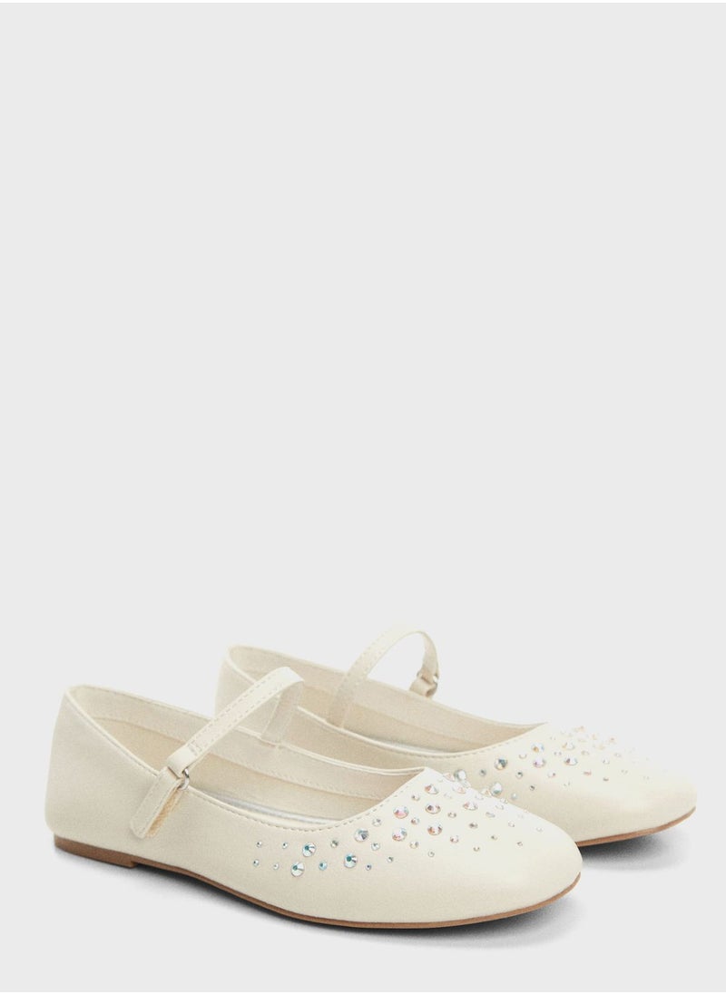 MANGO - Kids Embellished Ballerinas - Image 1