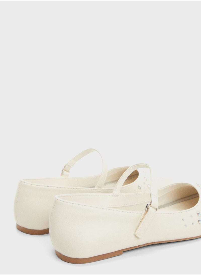 MANGO - Kids Embellished Ballerinas - Image 1