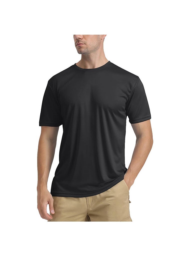 Mens UPF50+ Quick-Dry Sun Protection Tee Black