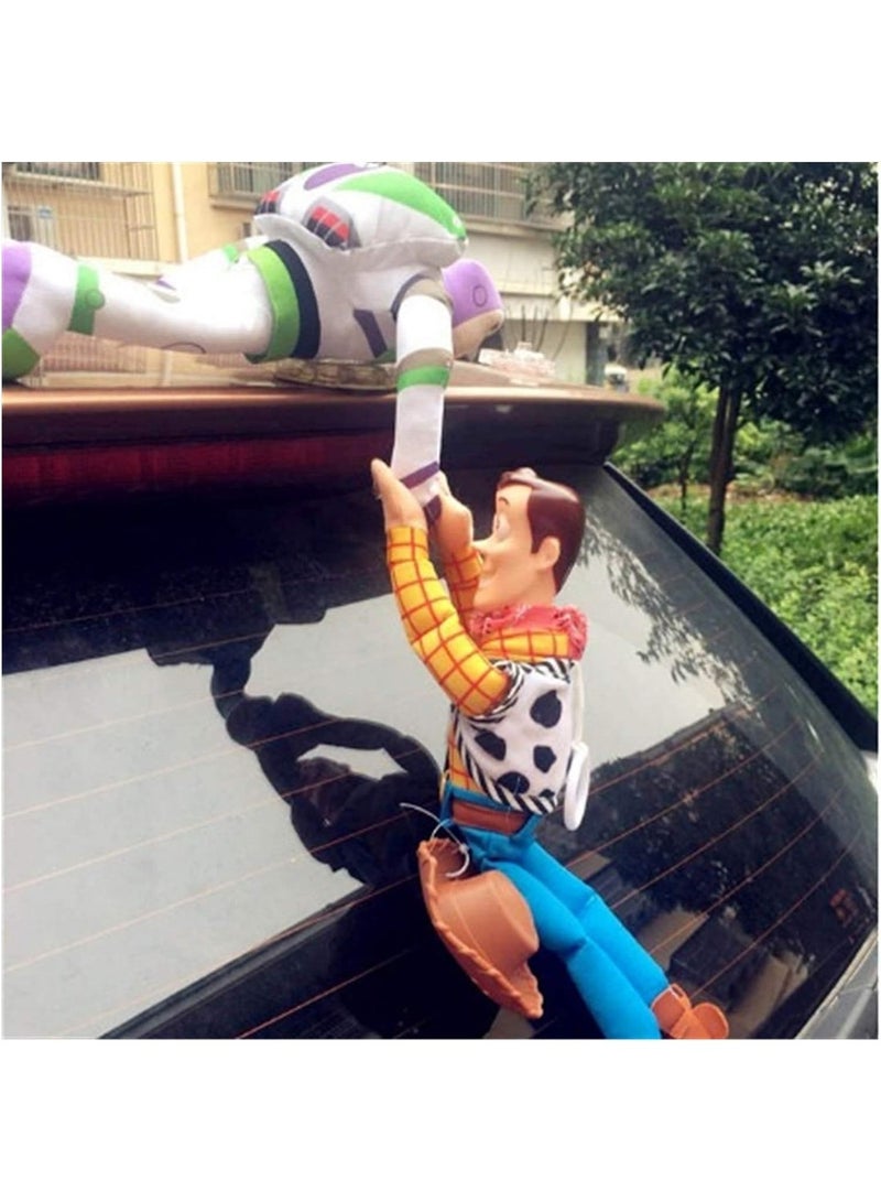 Plush Toy Sherif Woody Buzz Lightyear Car Dolls Stuffed Toys Outside Toy Neck Cute Auto Accessories Car Decoration - Image 2