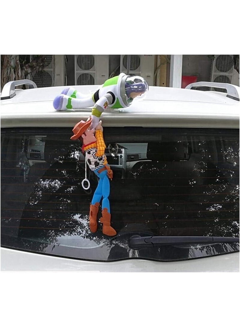 Plush Toy Sherif Woody Buzz Lightyear Car Dolls Stuffed Toys Outside Toy Neck Cute Auto Accessories Car Decoration - Image 4