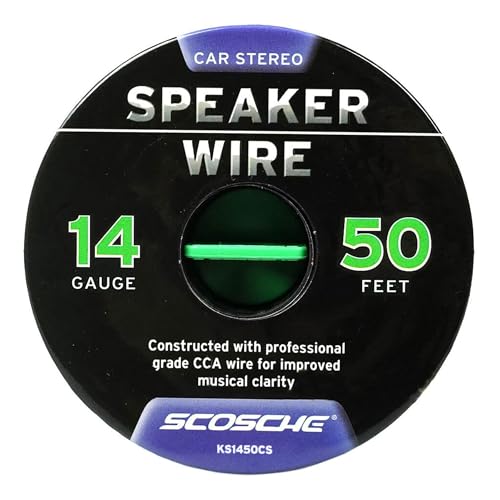 Scosche سكووش KS1450CS سلك مكبر صوت سيارة 14 قياس CCA - كابل صوت 14 AWG لأنظمة الصوت في السيارات - لفة 50 قدم من الألمنيوم المغلف بالنحاس - Image 2