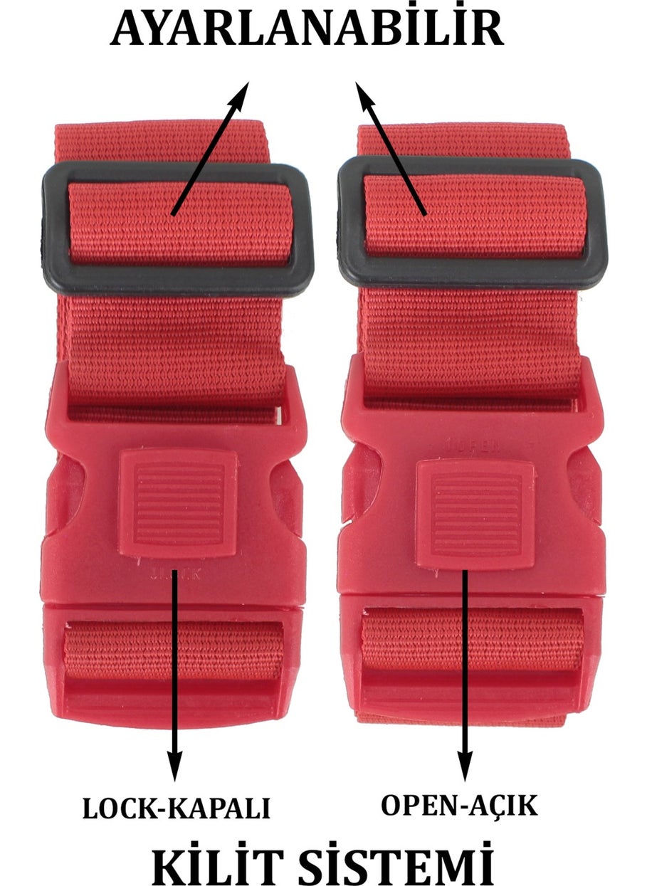 Case Club - 2 Pieces Suitcase Luggage Belt Open Close Safety Locked - Image 1