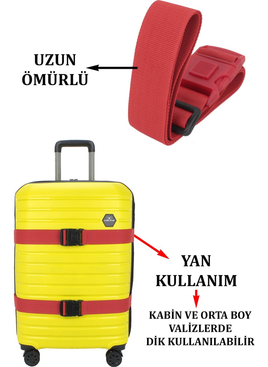 Case Club - 2 Pieces Suitcase Luggage Belt Open Close Safety Locked - Image 1