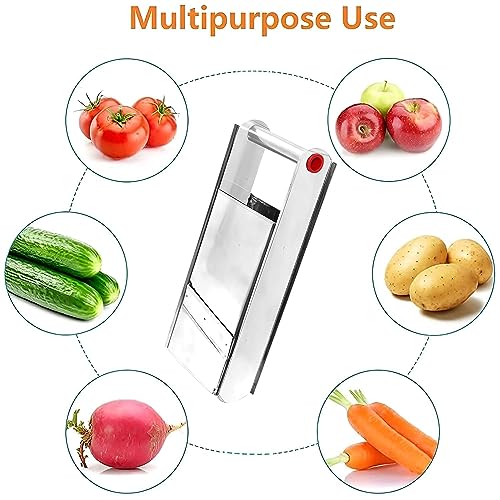 TGS Silver Jumbo Slicer, 2-in-1 Stainless Steel Vegetable Potato Chips Wafer Slicer, Crusher Grater Sharp Cutter for Snack Maker, Multipurpose - Silver - Image 4