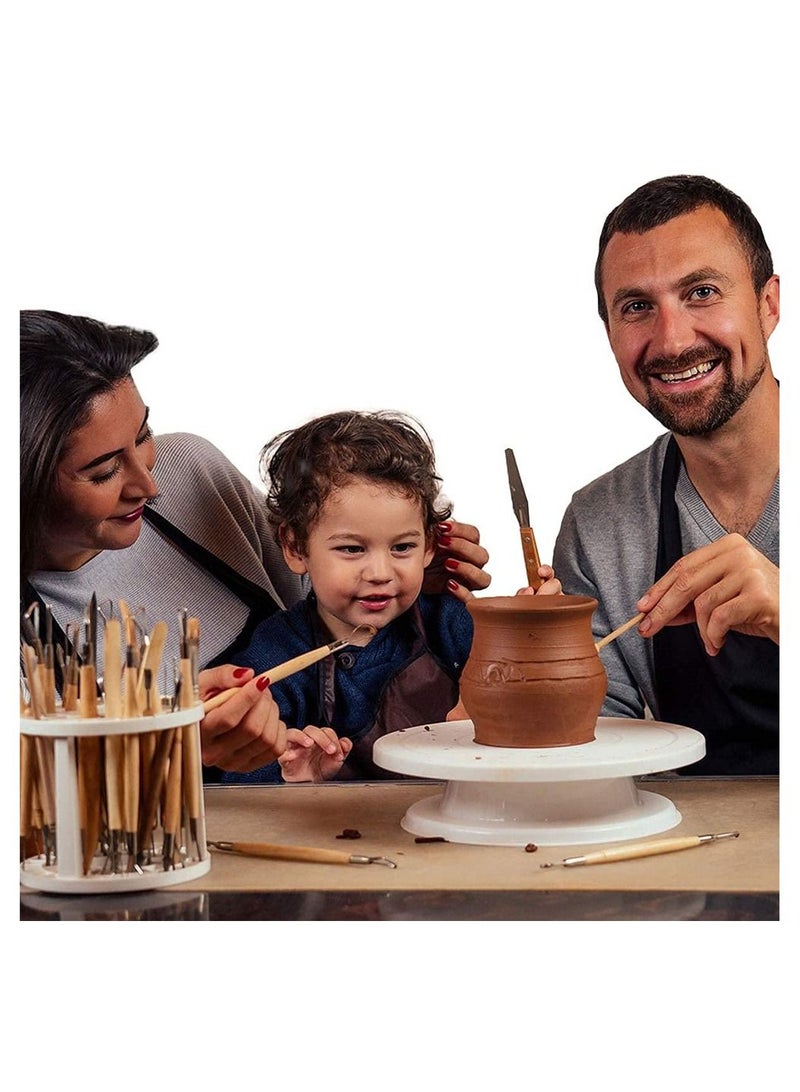 Y&D 24pcs Polymer Clay Carving Tools, Pottery Tools for Adults, Kids and Beginners, Wooden Handle Ceramic Sculpture Kit Petroglyphs - Image 5