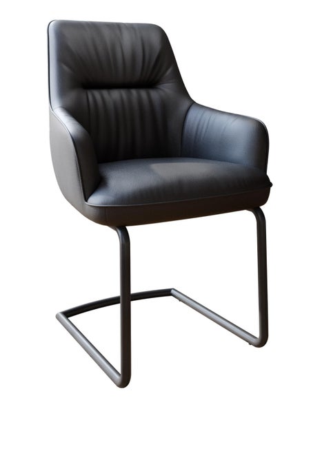 Neo FRONT Mesh Desk Chair No Wheels, Comfy Office Guest Chair with Arms, Ideal for Conference Rooms, Bedrooms, Dorms, Perfect for Students, Teachers, and Visitors, Suitable for Carpeted Floors S2031-N7-01-black