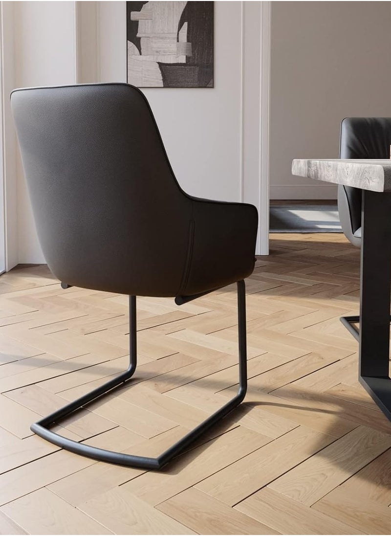 Neo Front - Neo FRONT Mesh Desk Chair No Wheels, Comfy Office Guest Chair with Arms, Ideal for Conference Rooms, Bedrooms, Dorms, Perfect for Students, Teachers, and Visitors, Suitable for Carpeted Floors S2031-N7-01-black - Image 1