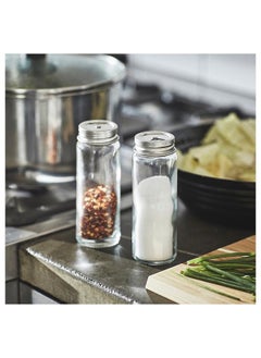 Zaboon Salt And Pepper Shakers, Clear Glass/Stainless Steel, 12 Cm  - Image 2