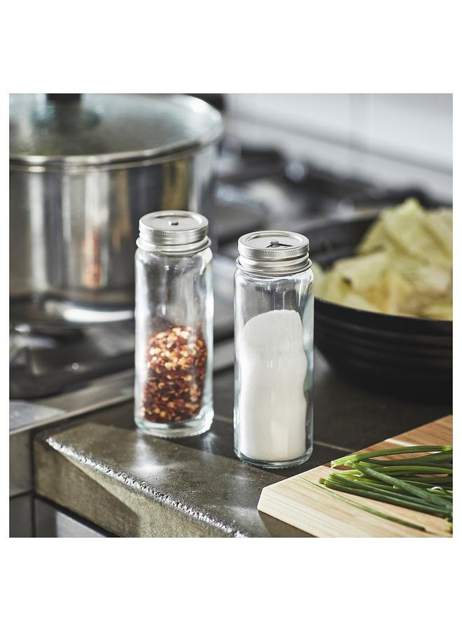 Zaboon Salt And Pepper Shakers, Clear Glass/Stainless Steel, 12 Cm - Image 2