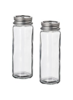 Zaboon Salt And Pepper Shakers, Clear Glass/Stainless Steel, 12 Cm  - Image 1