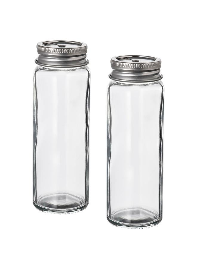Zaboon Salt And Pepper Shakers, Clear Glass/Stainless Steel, 12 Cm - Image 1