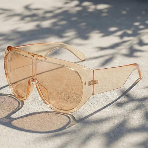 SODQW Oversized Sunglasses for Women and Men Big Large Frame Sunglasses UV Protection Shield for Driving and Beach - Image 4