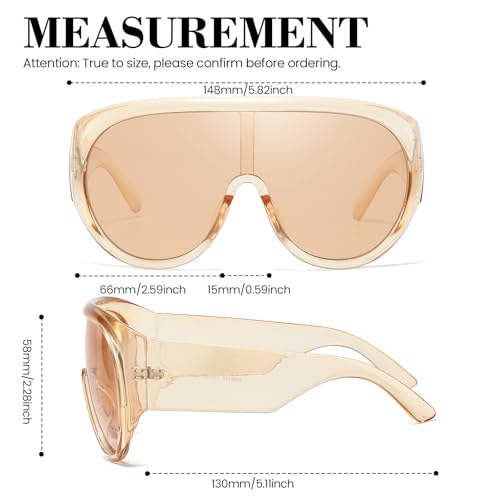 SODQW Oversized Sunglasses for Women and Men Big Large Frame Sunglasses UV Protection Shield for Driving and Beach - Image 5