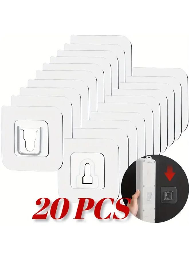 20 Pack Heavy Duty Clear Wall Hooks No Tools Needed Strong Adhesive - Image 3
