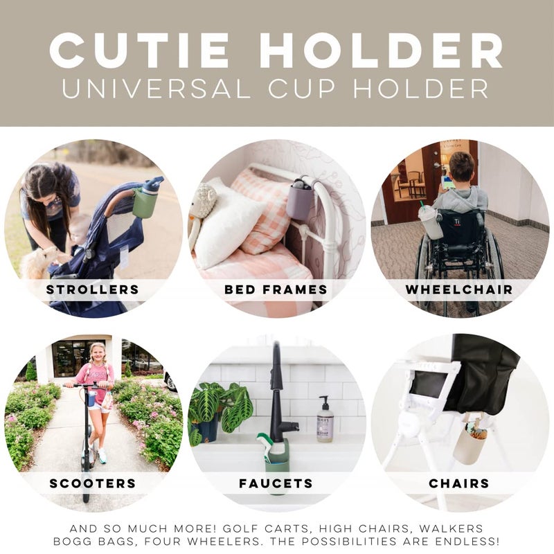 Ryan & Rose Cutie Holder Universal Stroller Cup Holder (Taupe) - Image 2